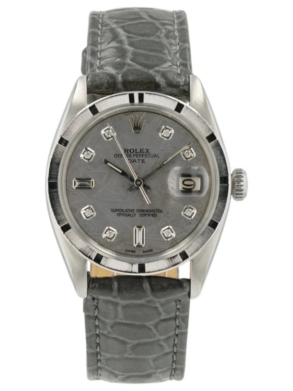 Rolex Oyster Perpetual Date Gray Dial Steel 34mm Auto Unisex Watch 1501